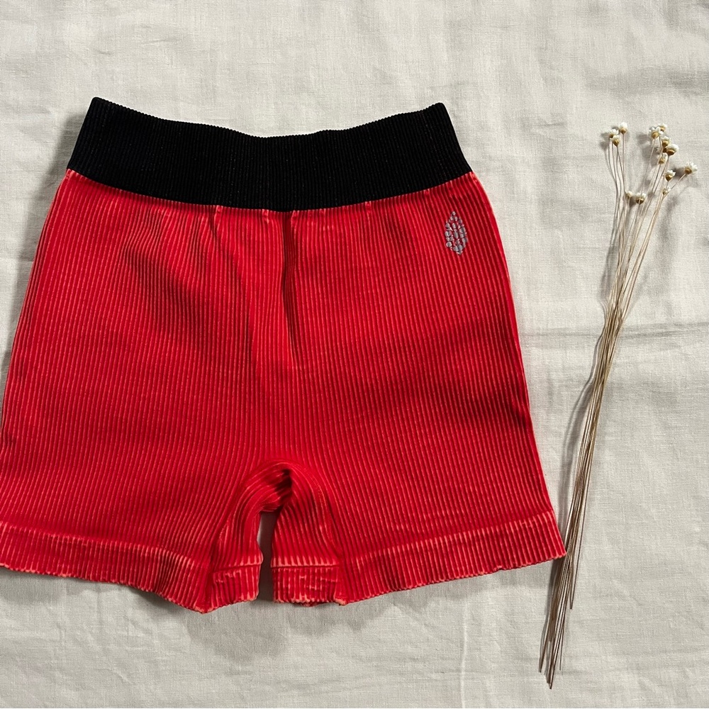 Free People Red Prajna Shorts